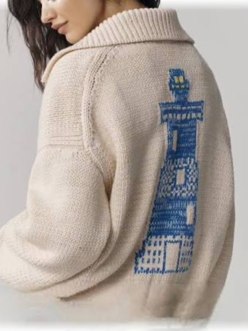 Anthropologie Maeve Collared Lighthouse Sweater- NWT -XS (cottage core/preppy)